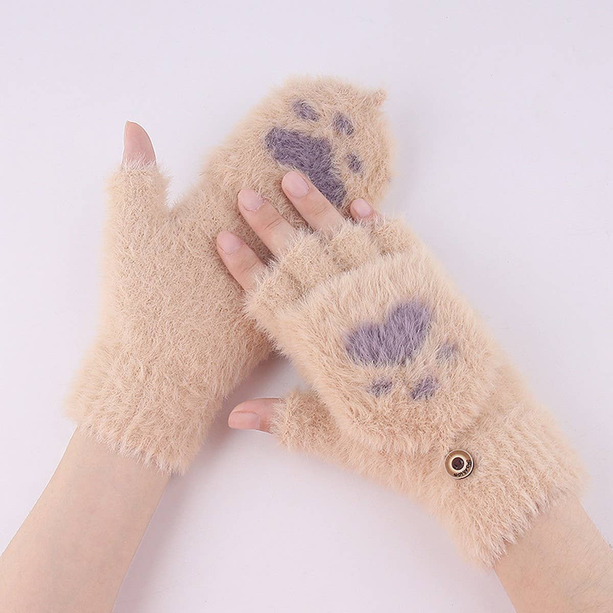 NEW WOMEN'S FLAP KNITTED FINGERLESS GLOVES_CWAG0247
