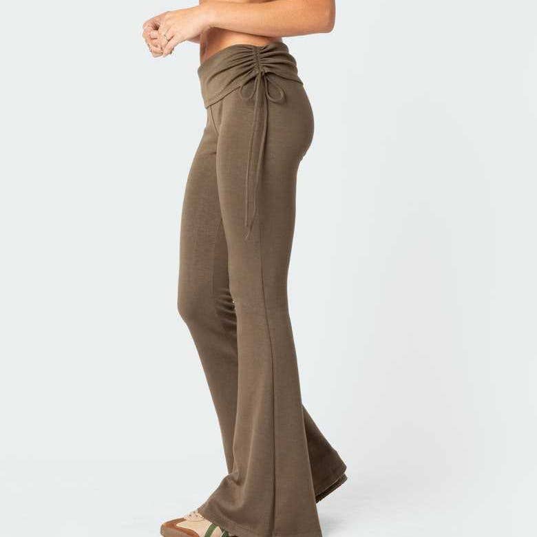 High-waisted yoga hip-lifting wide-leg pants