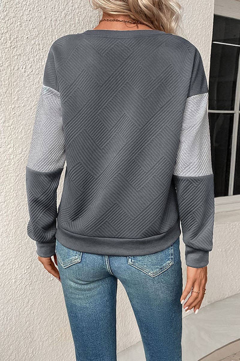 LONG SLEEVE COLOR MATCHING CREW NECK PULLOVER_CWTSTL1020