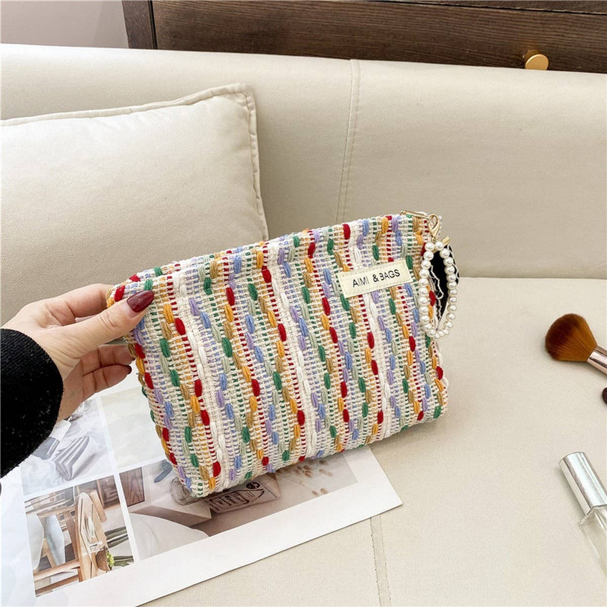 NEW FASHION COLORFUL KNITTED COSMETIC BAG_CWAB4435