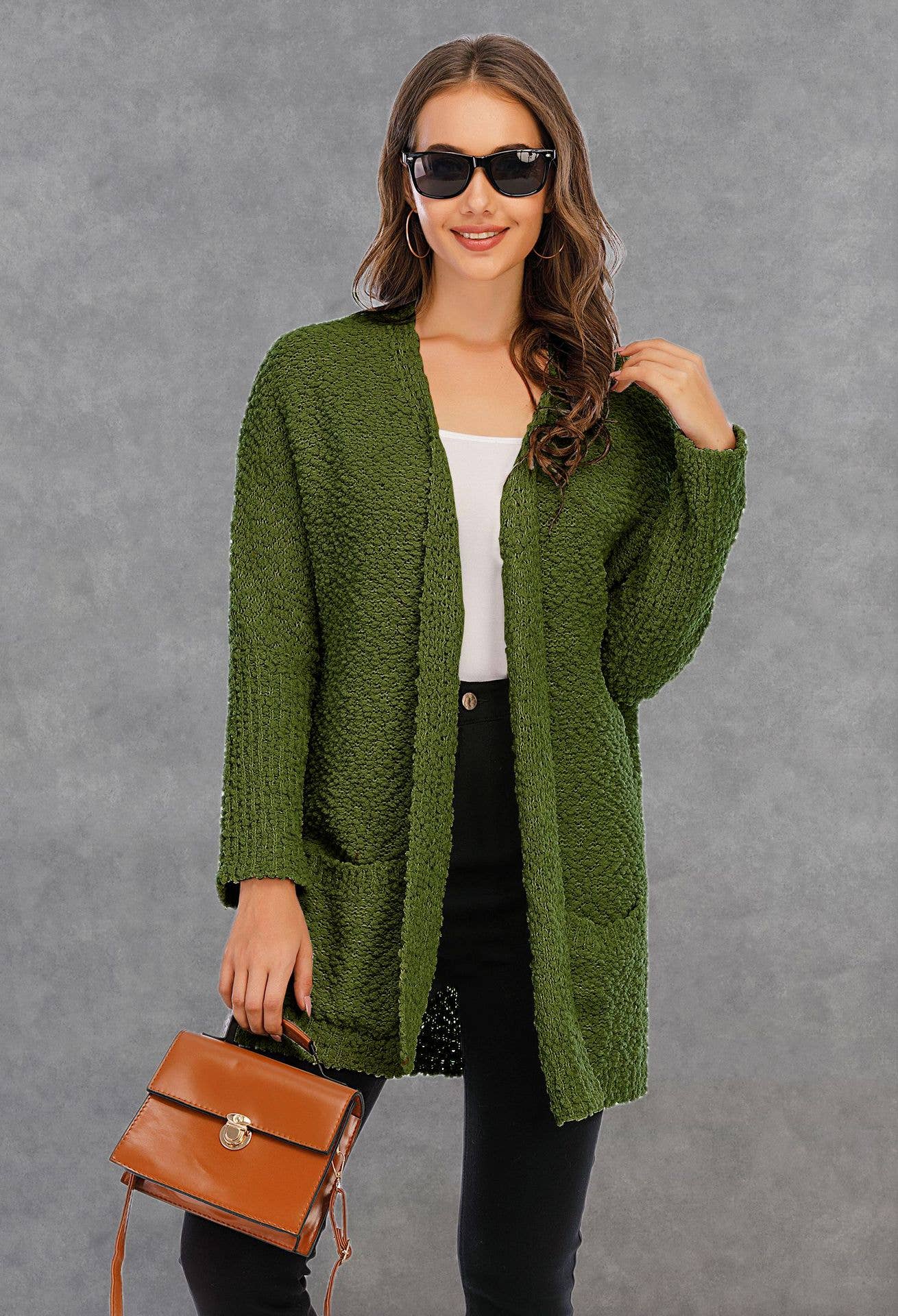 CWOSWL1044_Long Sleeve Open Front Long Cardigan Sweater