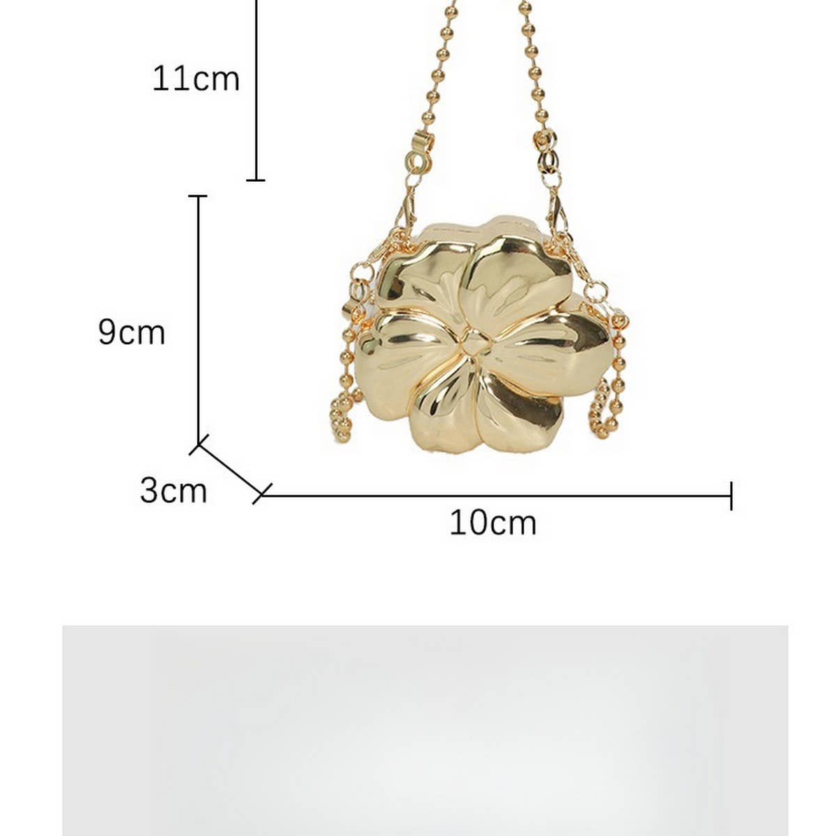 FLOWER SHAPED CLUTCH BAG METAL SHOULDER BAG_CWAB3241