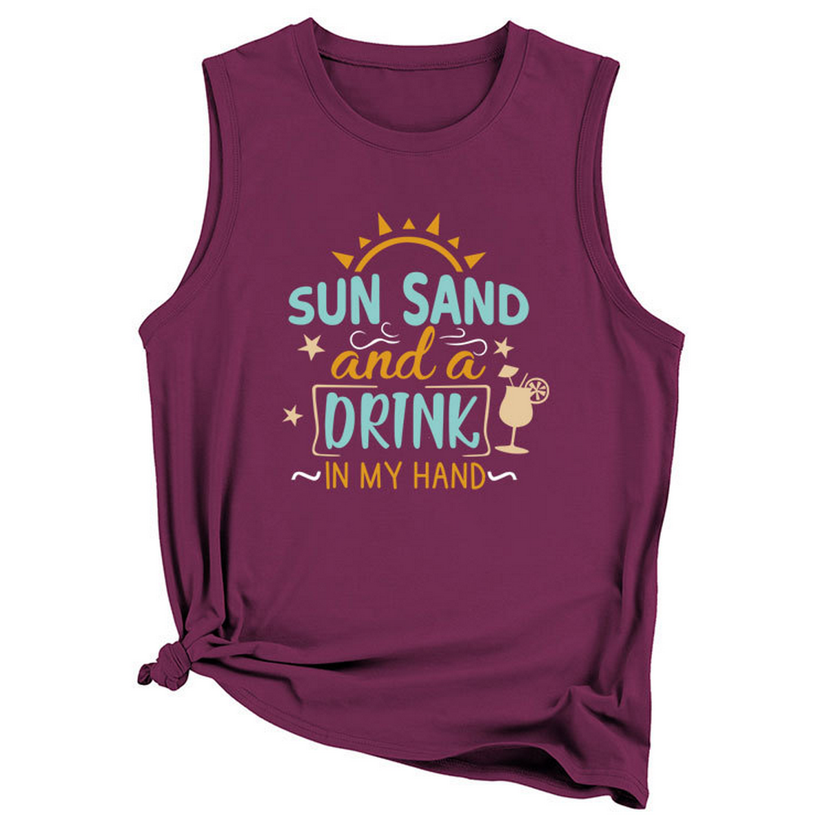 Women??¢s Casual Loose Fit Tank Top, Minimal Style_CWTTSL0418