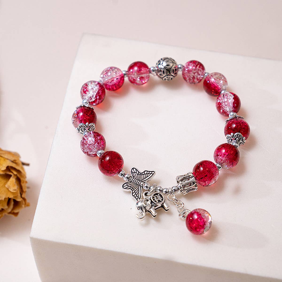 GRADIENT BUTTERFLY EXPLOSIVE CRYSTAL BRACELET