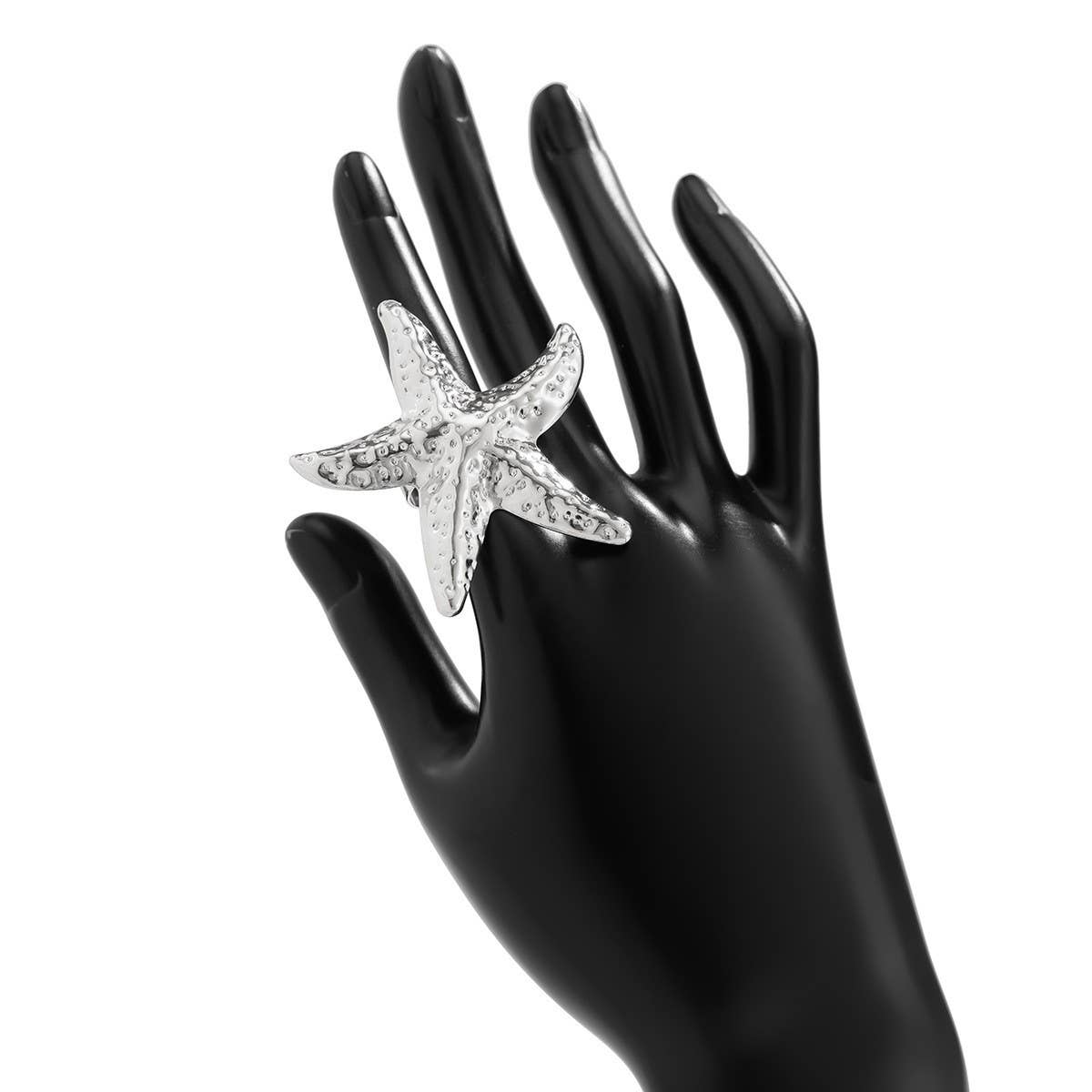 NEW BEACH IMITATION PEARL ADJUSTABLE ALLOY RING