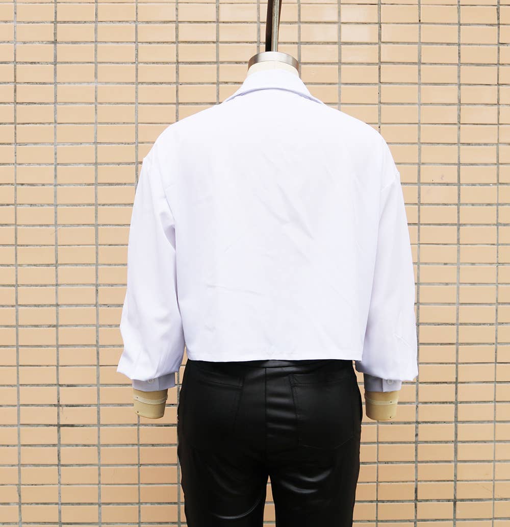 Solid-color bat-sleeved loose short shirt