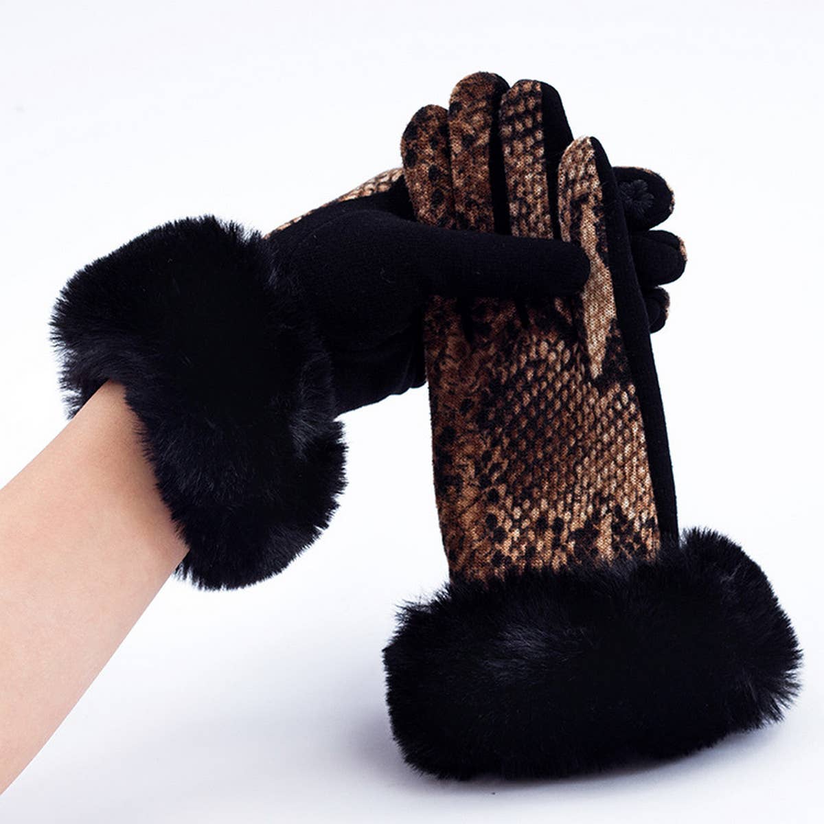 SIMPLE LEOPARD PRINT WARM BREATHABLE GLOVES_CWAG0069