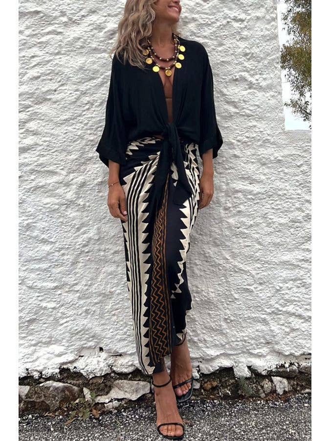 HIGH SPLIT KINK HOLIDAY STYLE LONG SKIRT