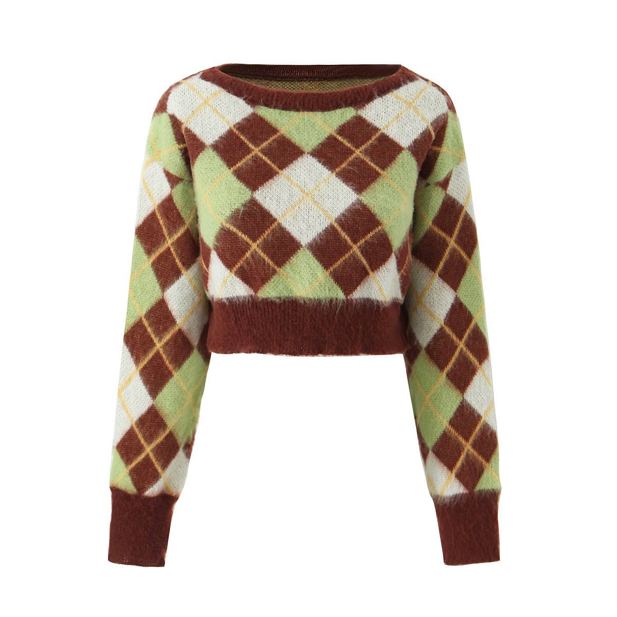 Straight-neck, off-the-shoulder pullover sweater