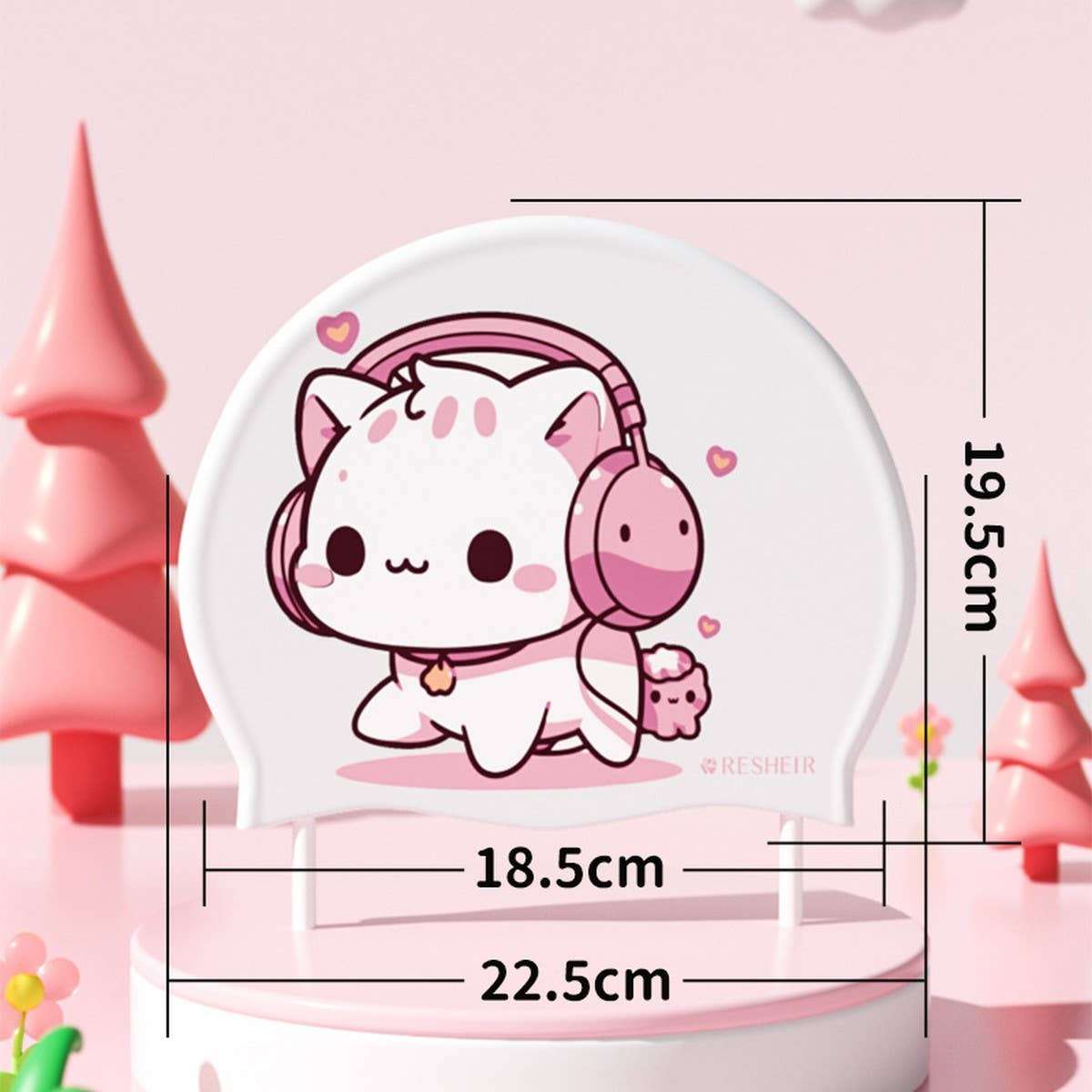 Girls Silicone Swim Cap Waterproof Cartoon Print