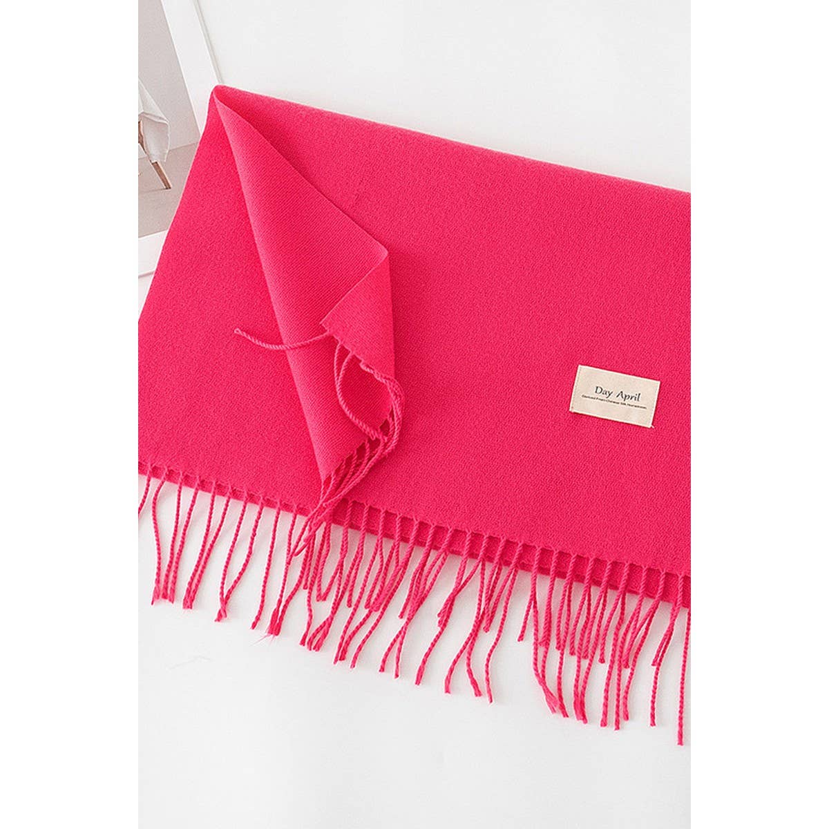 CWASC1482_SOLID COLOR MEDIUM-LENGTH WARM SCARF SHAWL NECK