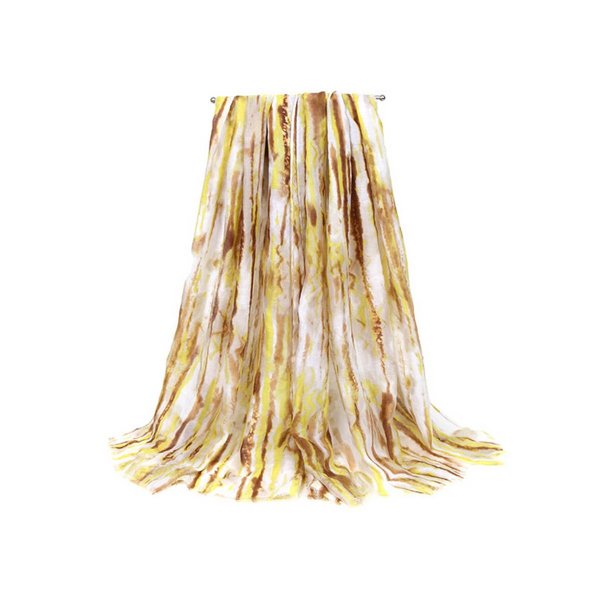 Color Line Print Scarf ? Gold Accent Beach Wrap