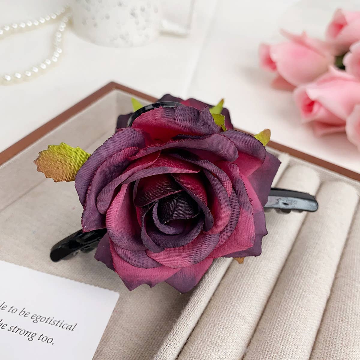 Fashionable simulation private chat rose hairpin