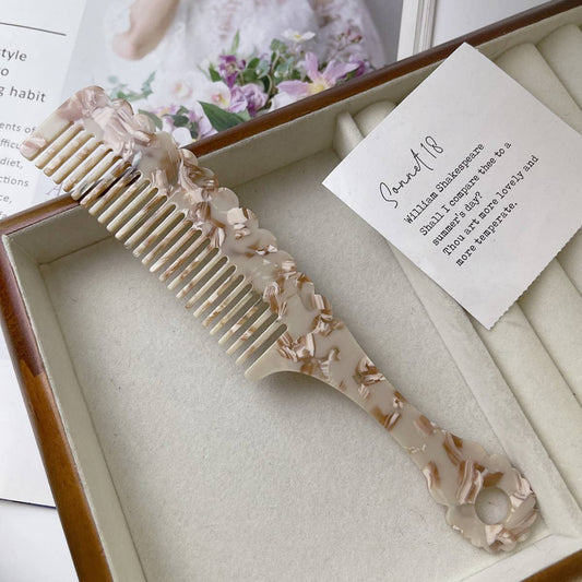 RETRO TORTOISESHELL COLOR HANDLE WAVY COMB