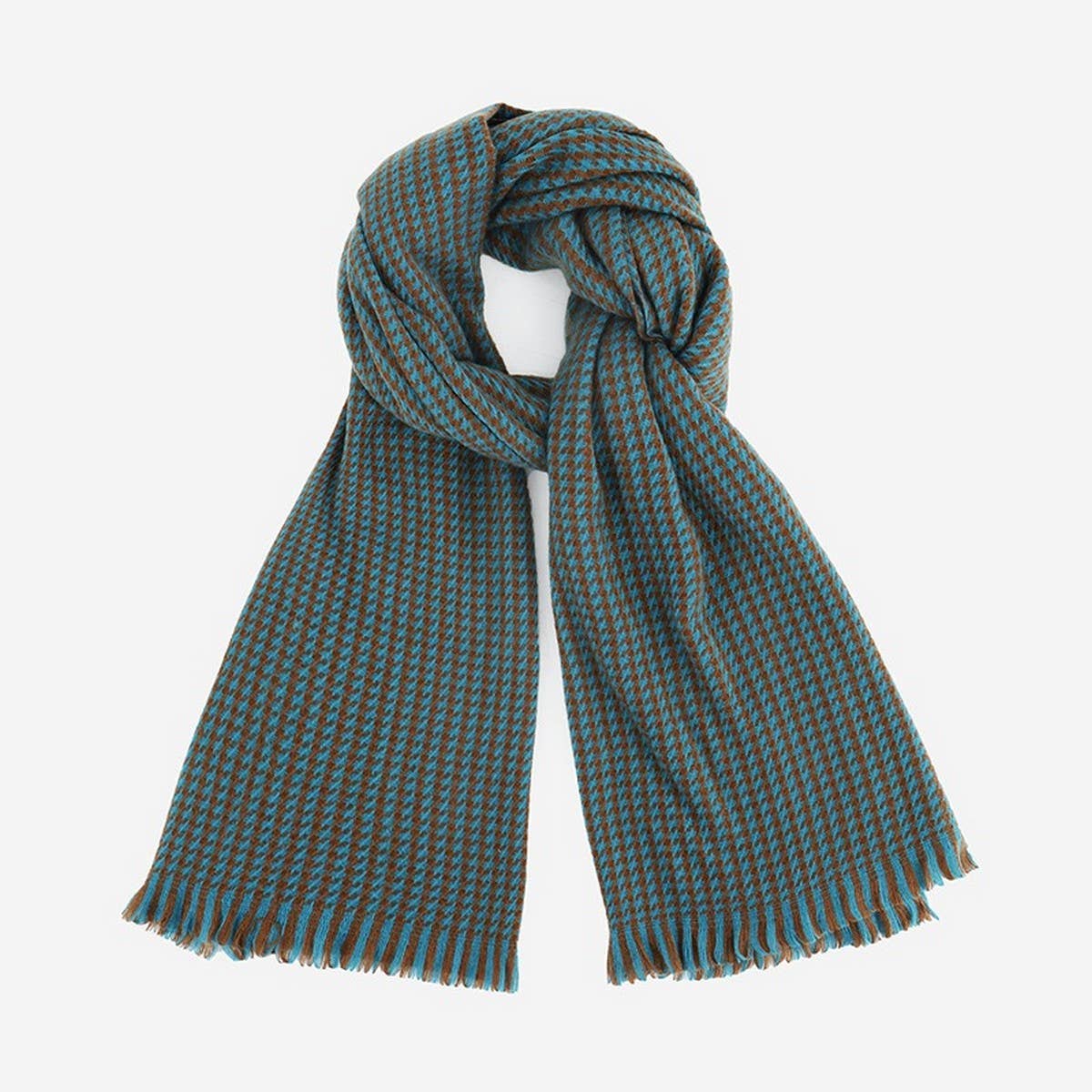 FASHIONABLE HOUNDSTOOTH TASSEL SCARF