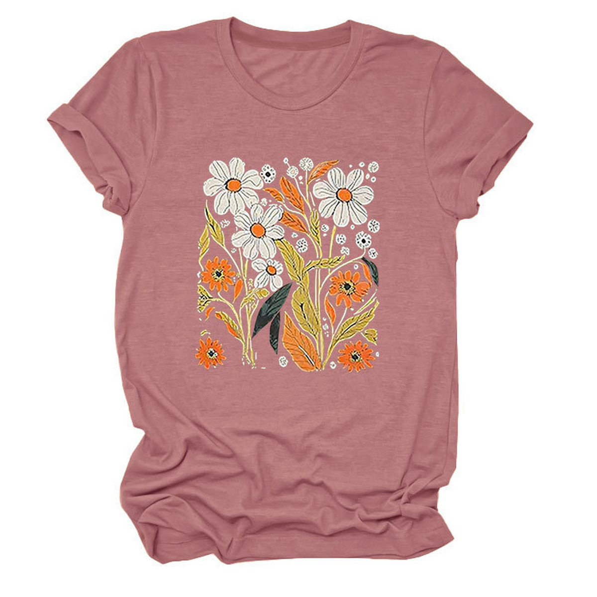 Women??¢s Summer Tee ??Floral Casual Round Neck_CWTTS1500