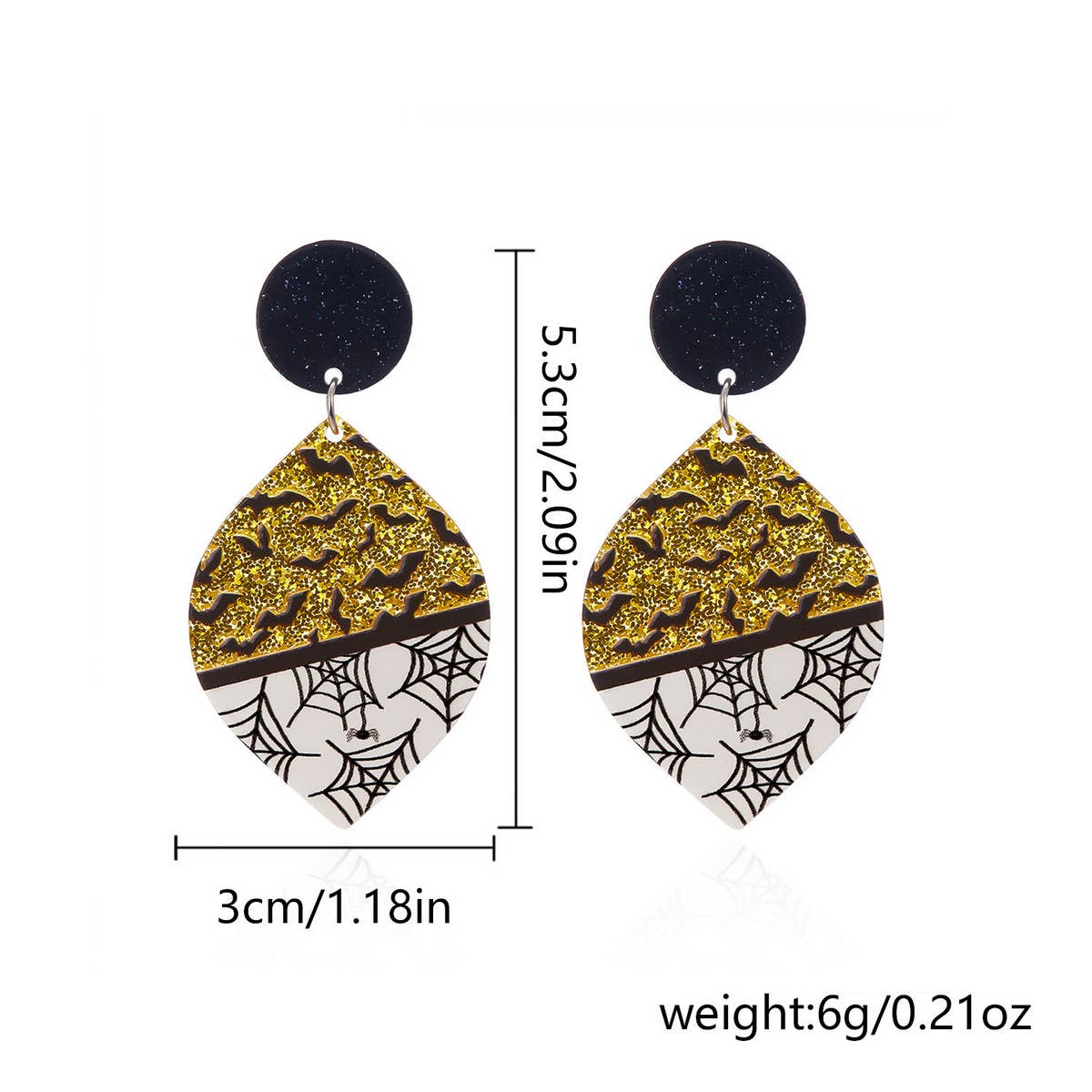 HALLOWEEN FUNNY PUMPKIN BAT LEAF EARRINGS