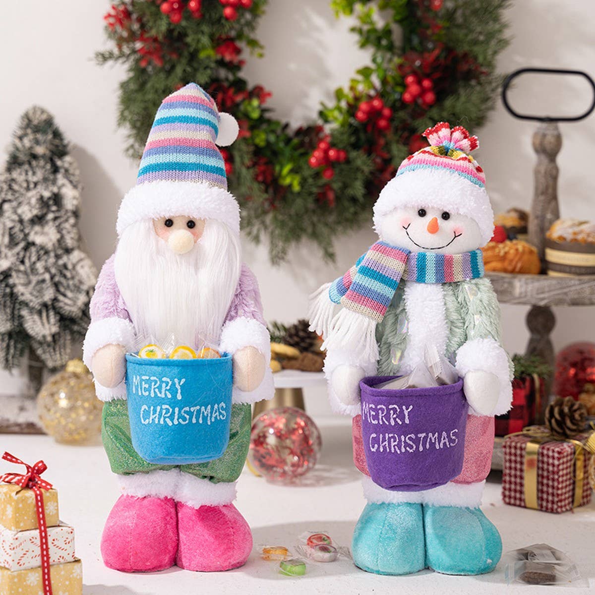 Cwmm10279_Christmas Snowman Doll With Colorful Hat Decor