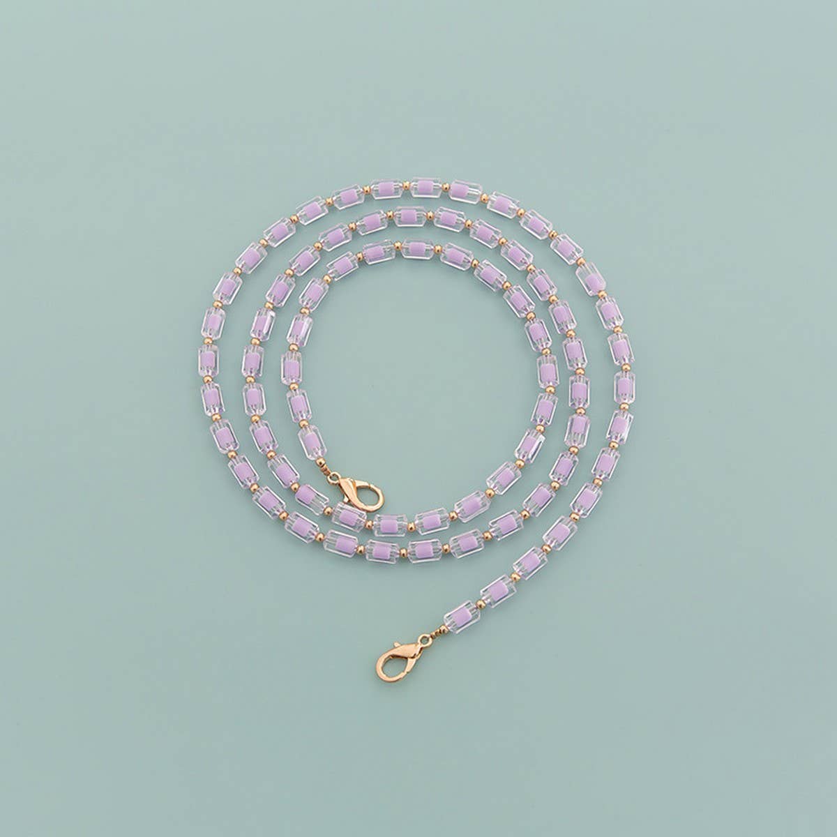 Rainbow Bead,Long Beaded Chain Bag Strap_CWMM5114