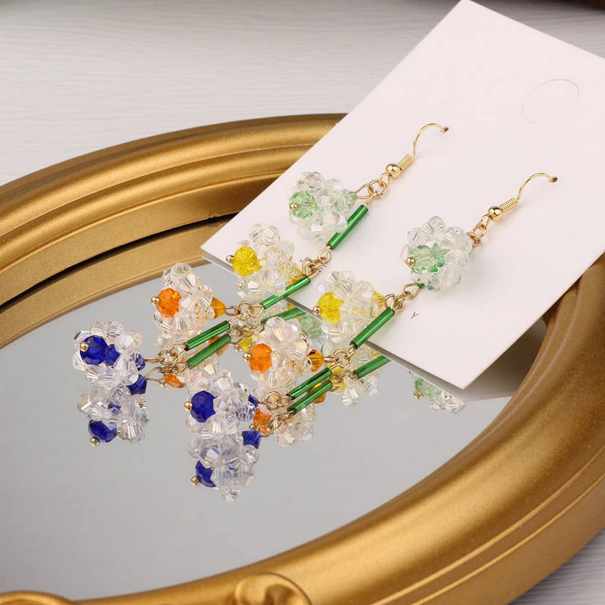 SWEET AND ELEGANT HAND-WOVEN CRYSTAL EARRINGS