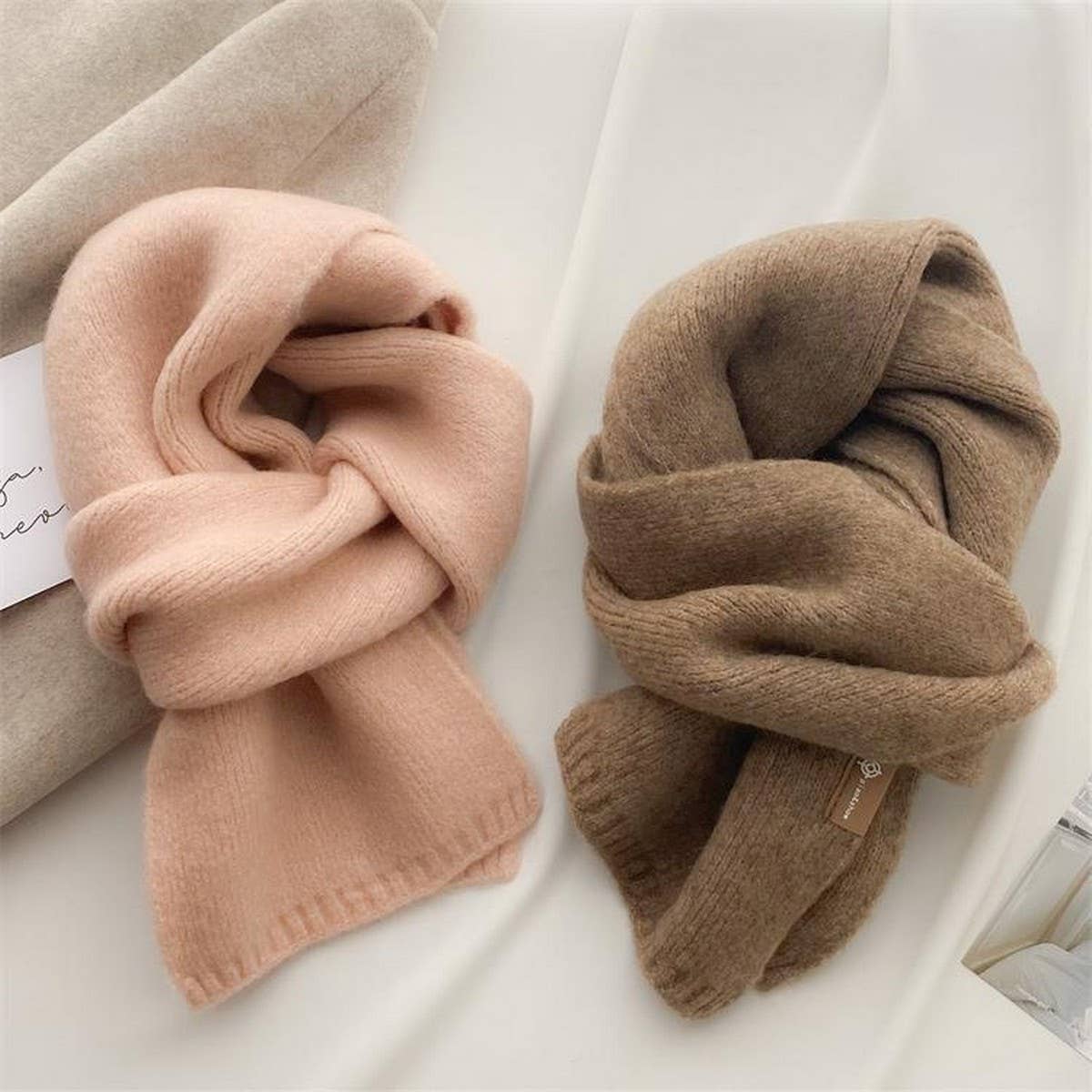 Soft Knit Neck Scarf - Faux Cashmere Winter Wrap_CWASC1260