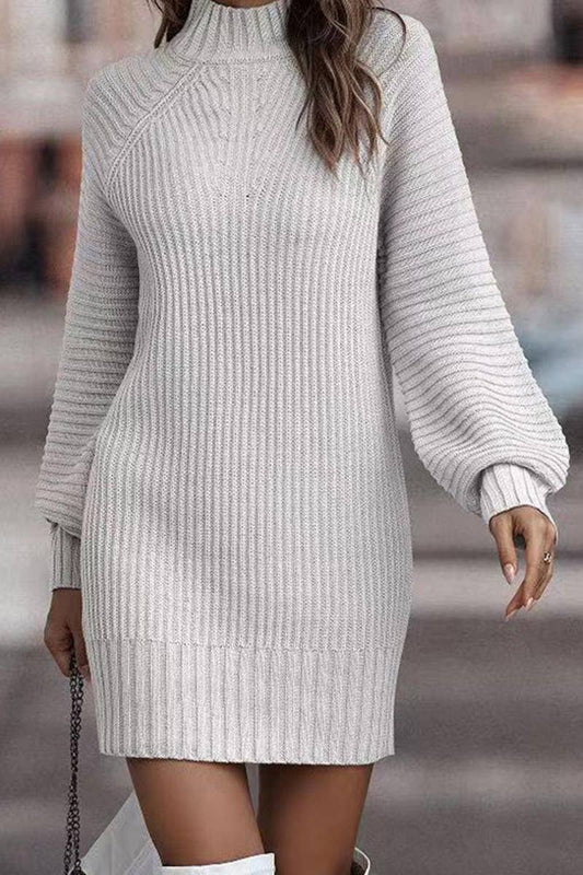 TURTLENECK SWEATER WOMEN LONG-SLEEVED KNIT DRESS