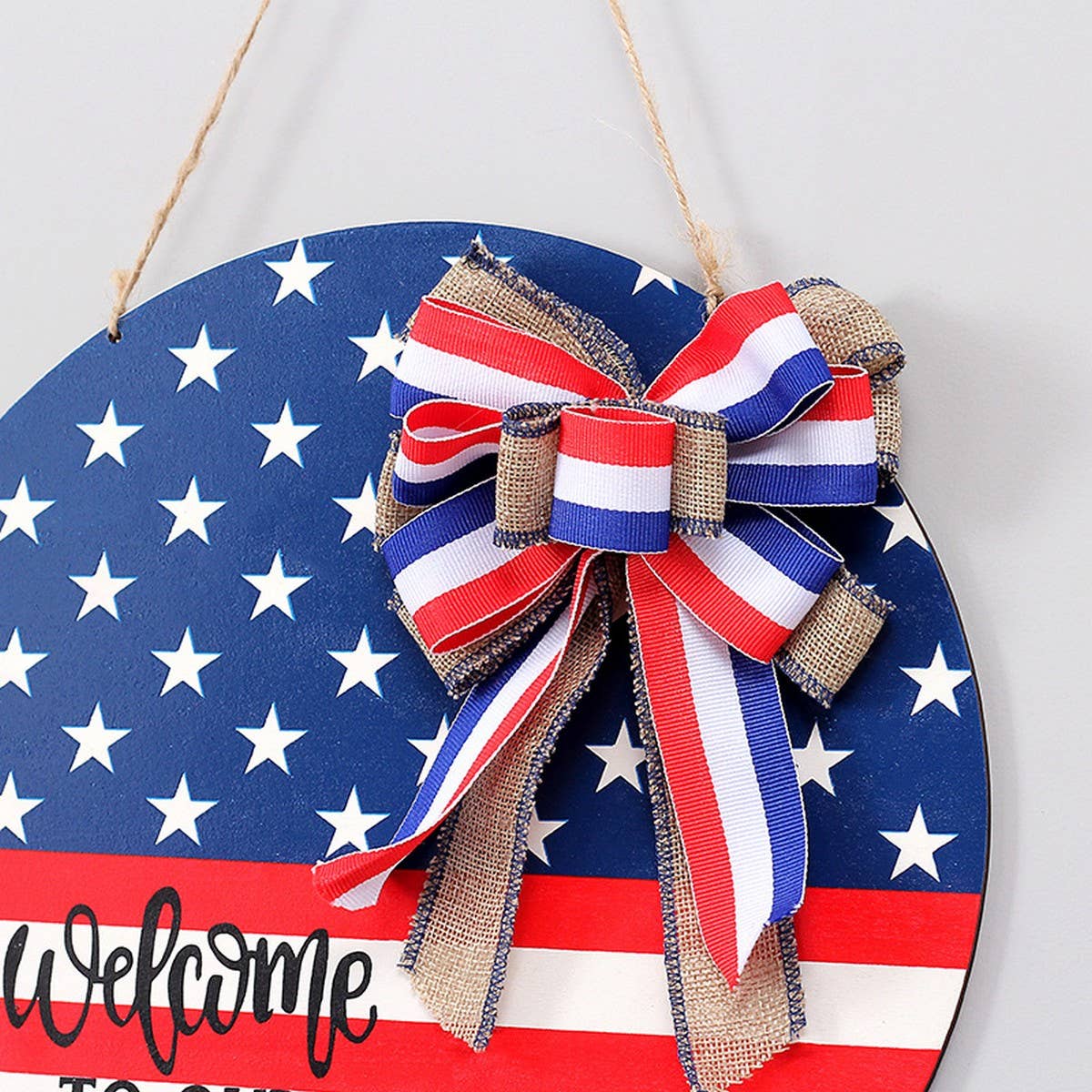Independence Day USA Flag Wooden Door Sign_CWMM9894