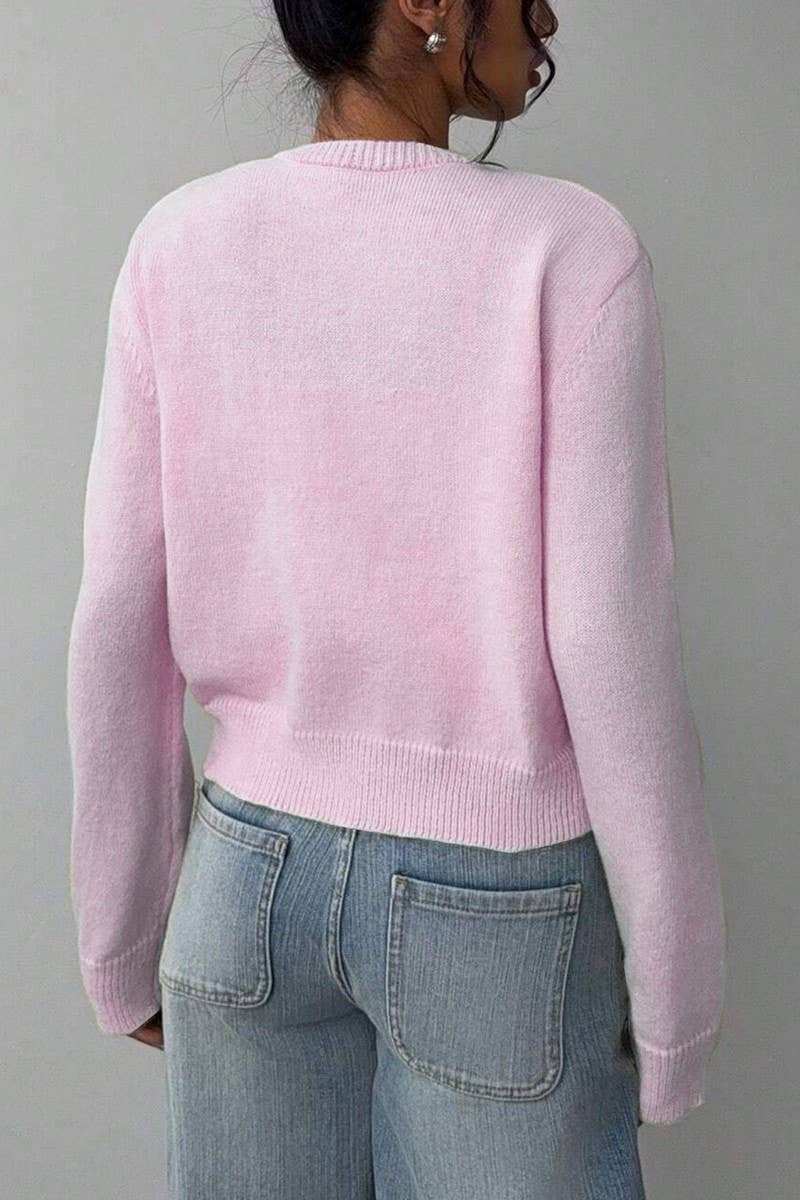 CWOCAL00688_LIGHTWEIGHT CREWNECK LONG SLEEVE BUTTON CARDIGA