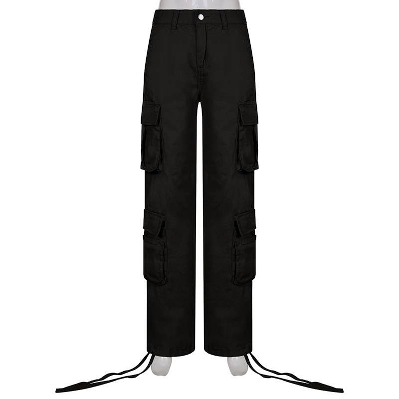 Many pockets belt leisure tooling jeans