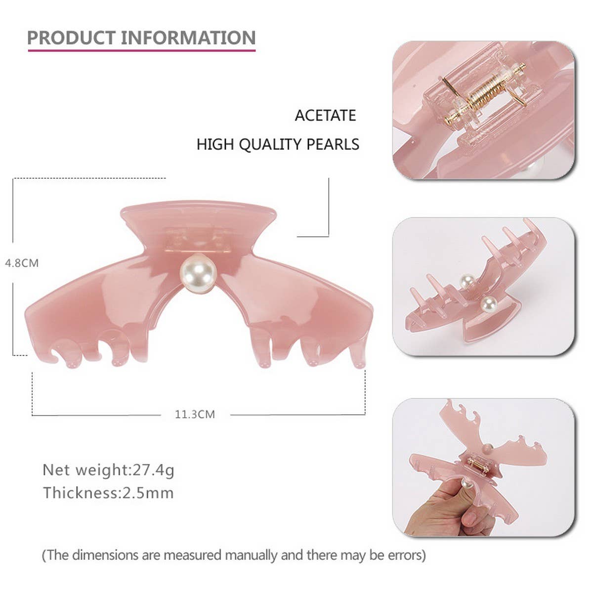 ACETATE LARGE SHARK CLIP HAIR ACCESSORY_CWAHA4329
