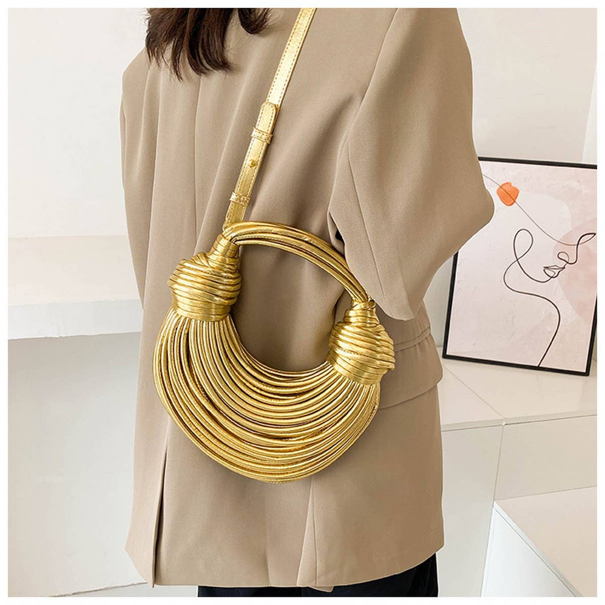 STYLISH BRAIDED DOUBLE KNOT BAG_CWAB1910
