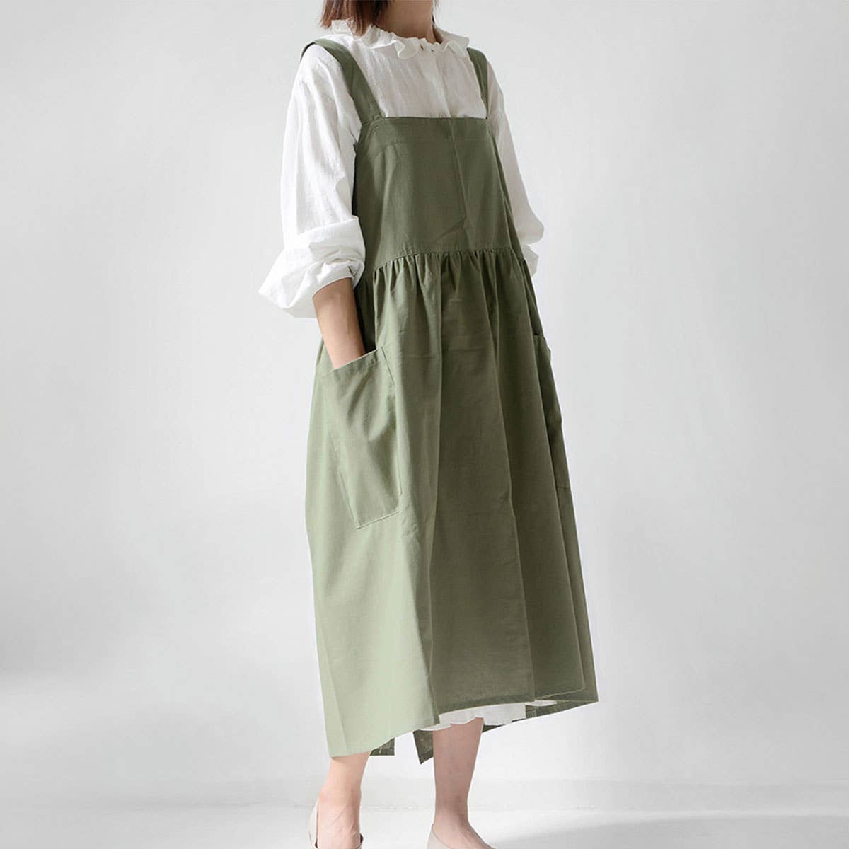 Kitchen florist work Linen Apron with pockets