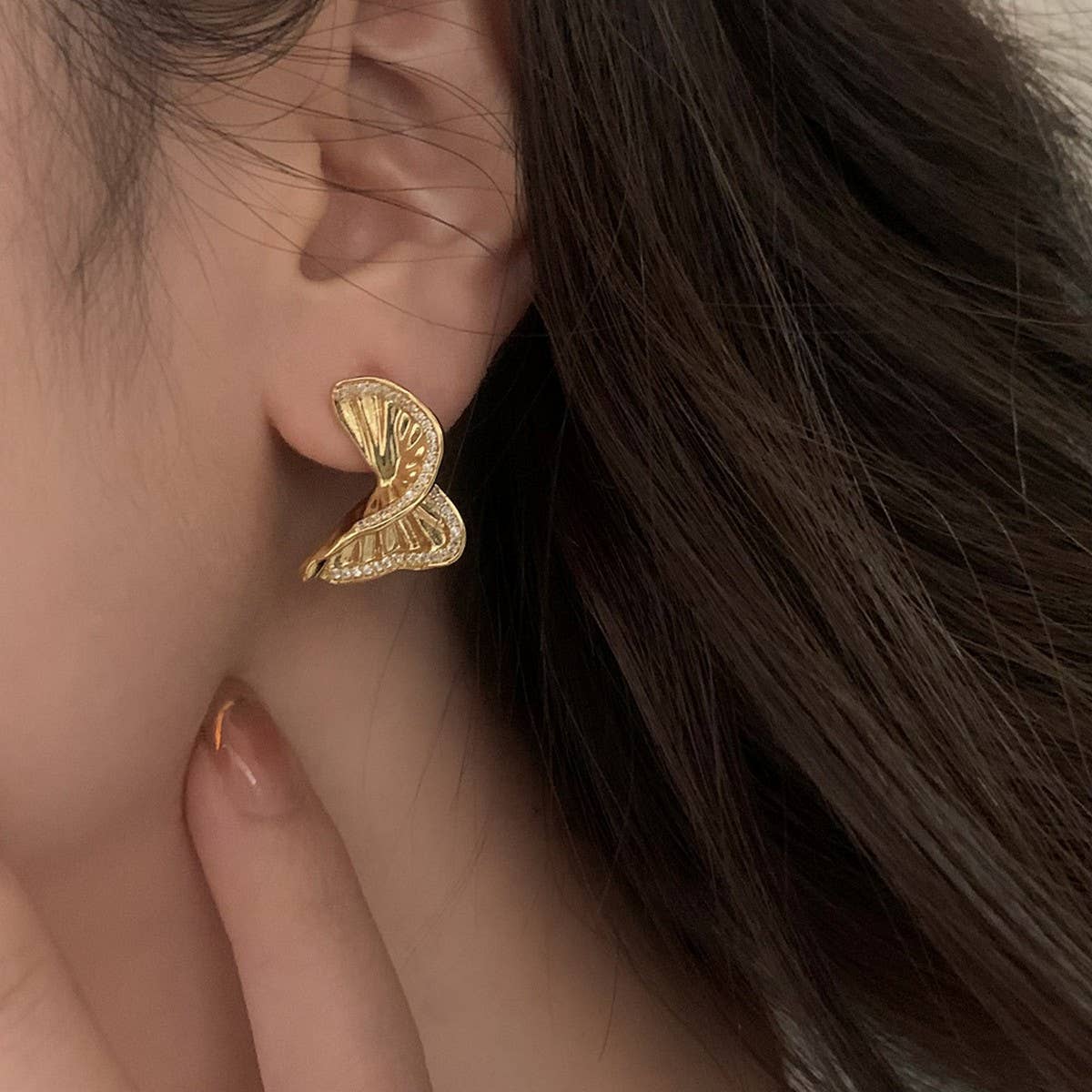 HIGH-END MICRO-INLAID ZIRCON BUTTERFLY EARRINGS