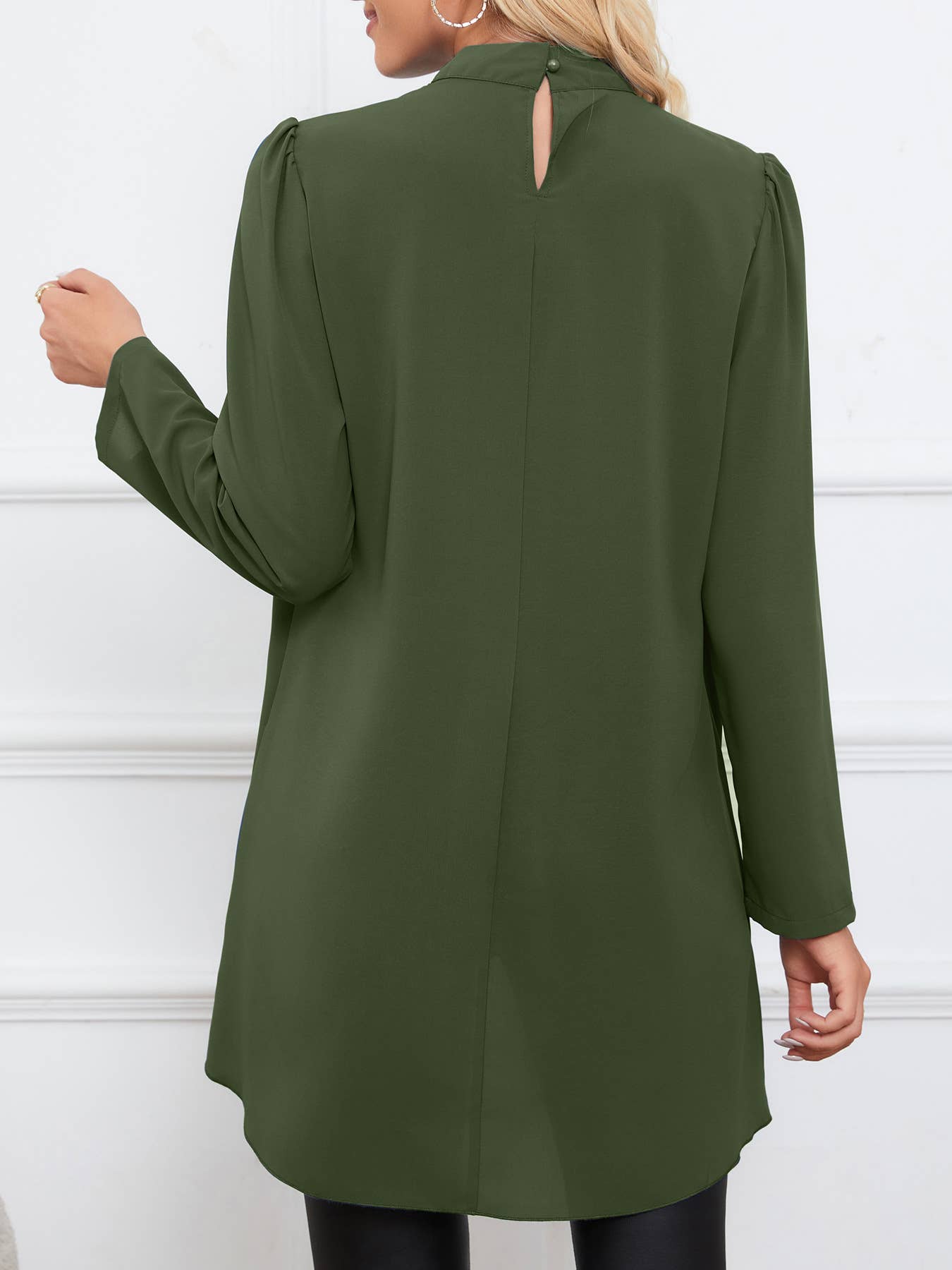 FAKE TWO SHIRTS LONG-SLEEVED STAND-UP COLLAR TOP