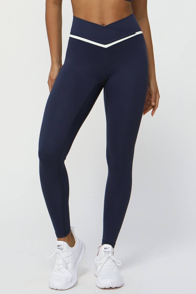 CWBLP1231_CONTRAST COLOR V WAIST TIGHT SPORTS 90% PANTS
