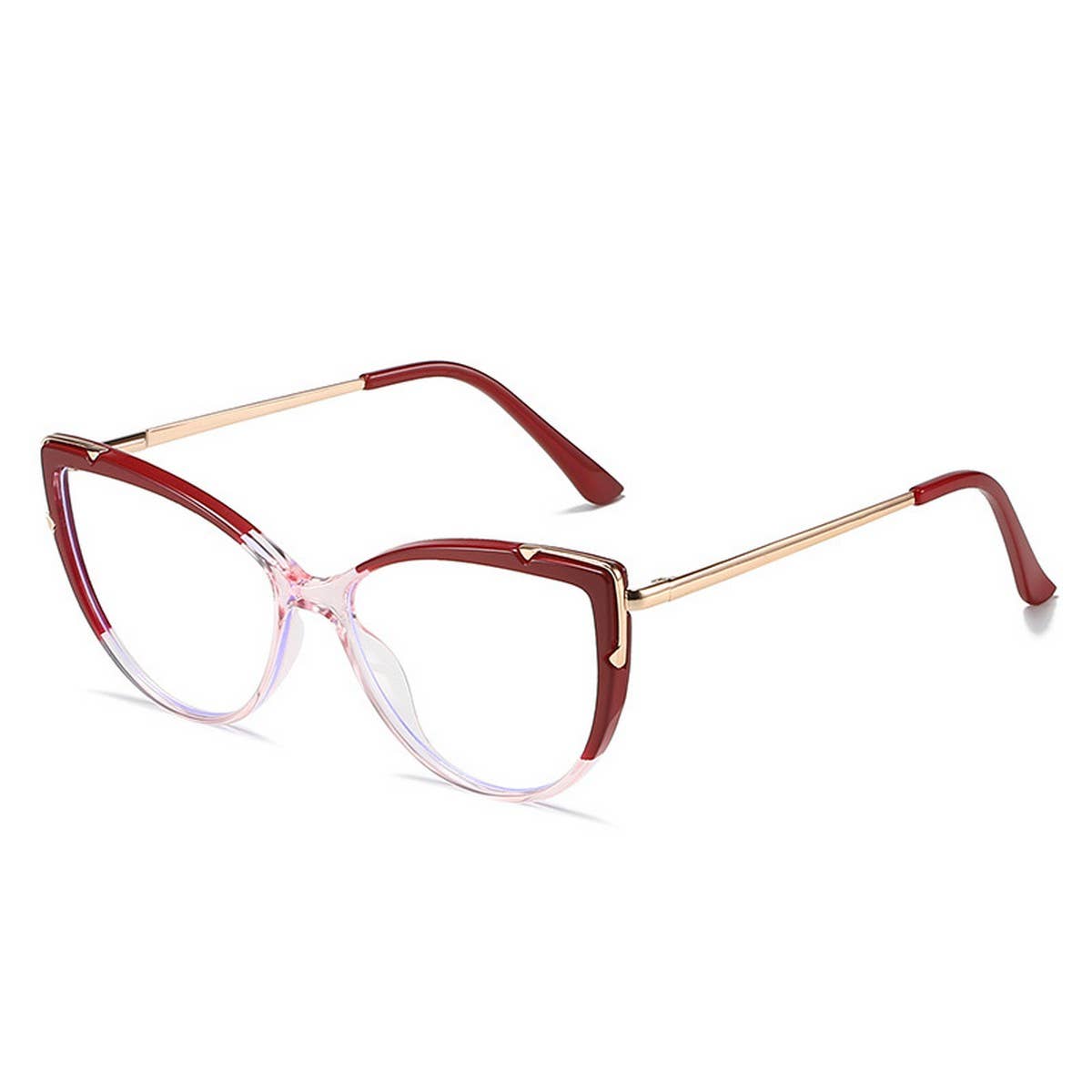 CAT-EYE TR FRAME TEMPLES BLUE LIGHT FLAT GLASSES_CWASG0275