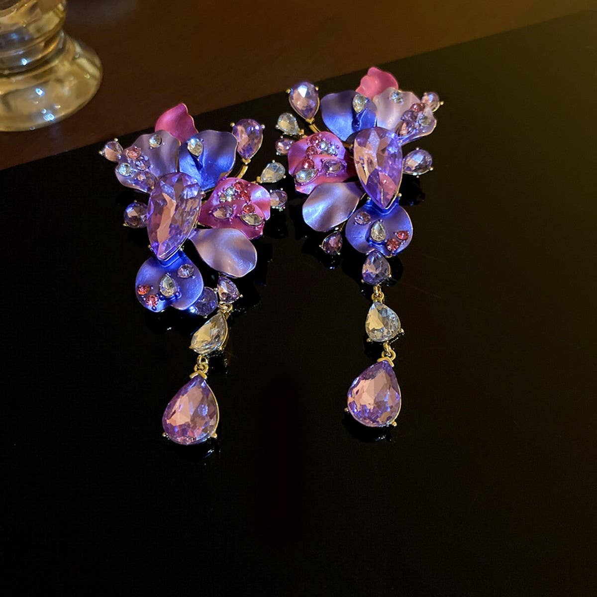 FLOWER TASSEL EXAGGERATED PERSONALITY EARRINGS