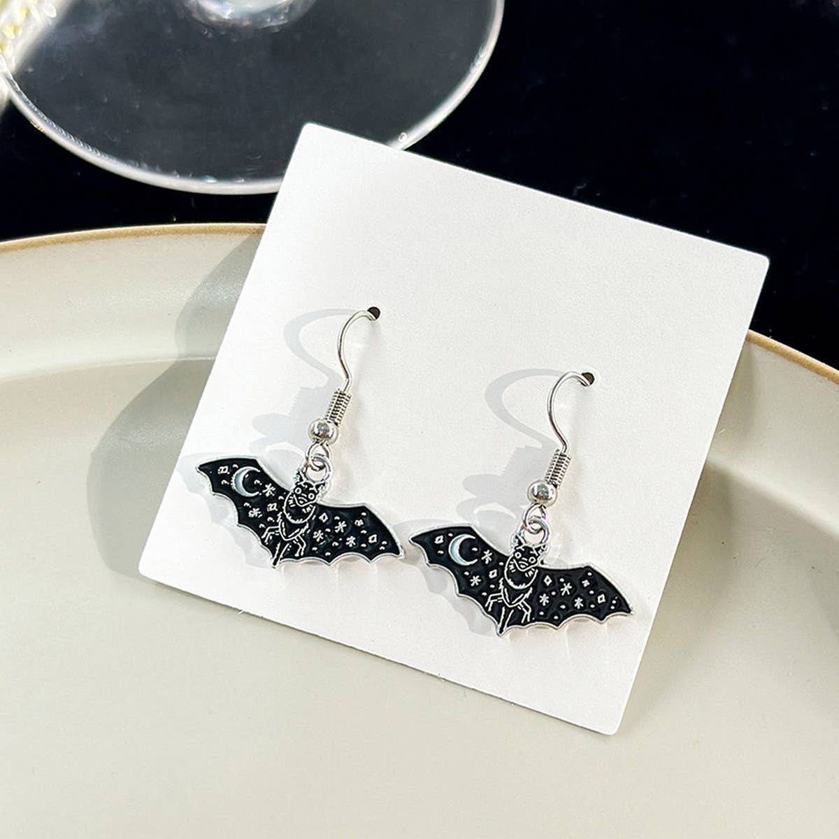 DARK HALLOWEEN FUNNY CREATIVE BAT EARRINGS