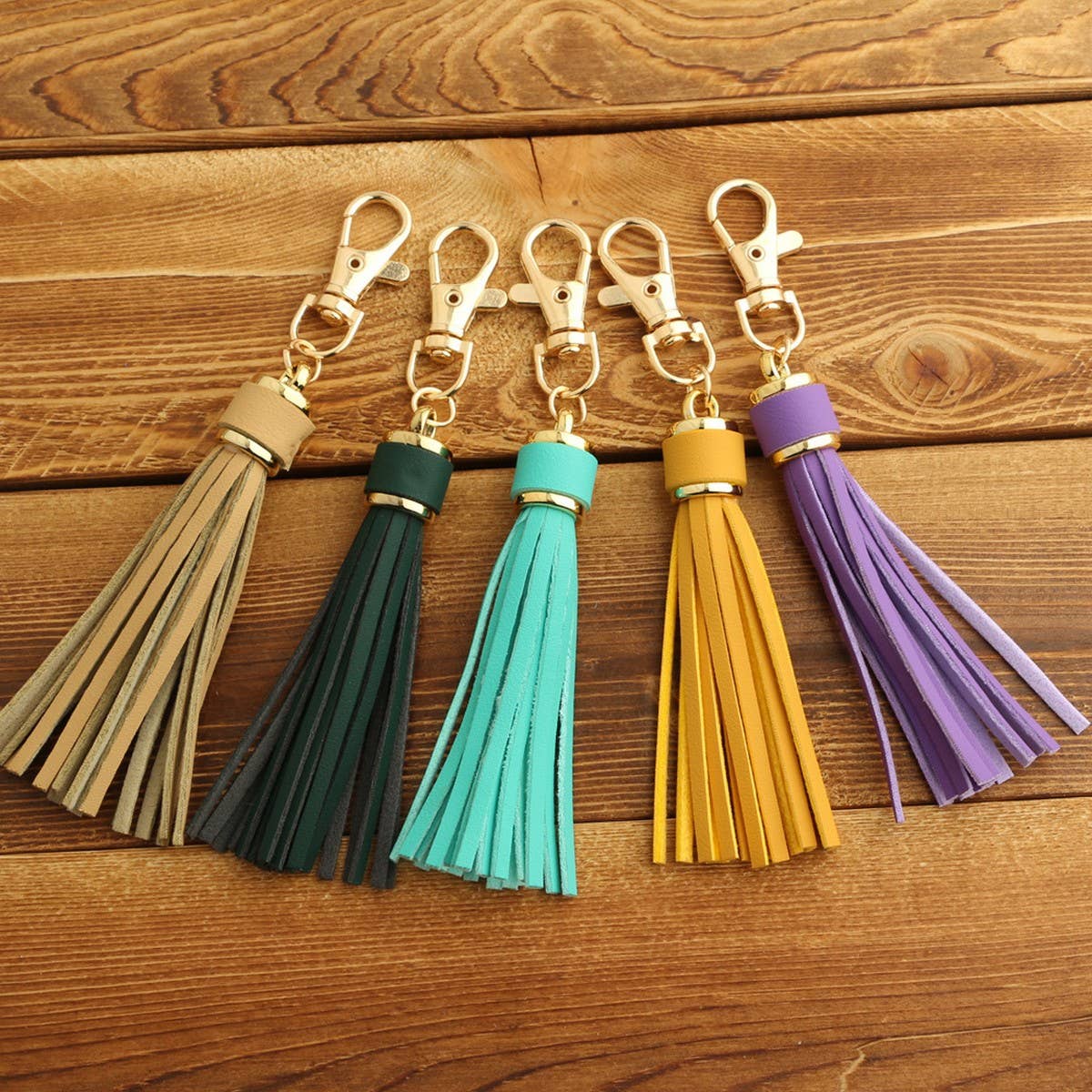Leather Fringe Keychain, PU Tassel Bag Charm_CWAB5008