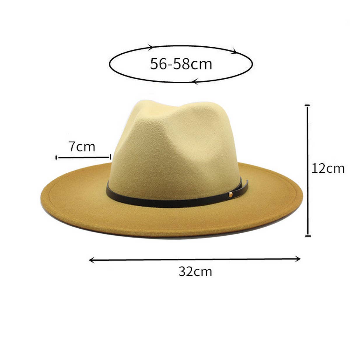 FASHION GRADIENT WIDE-BRIMMED HAT FEDORA_CWAH0808