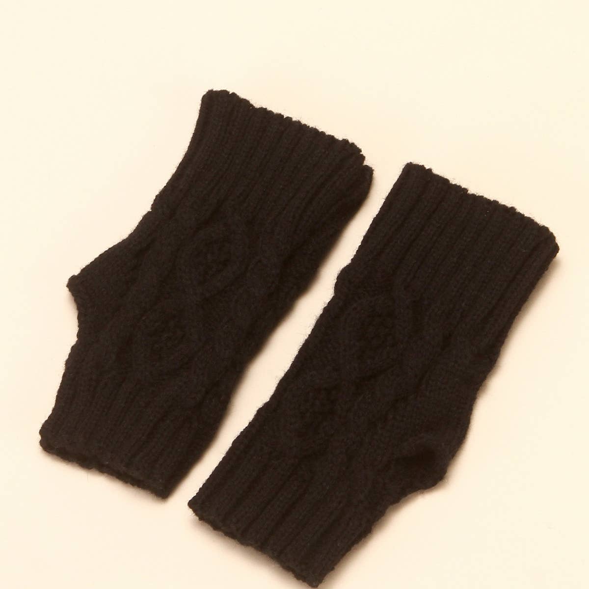 KNITTED DIAMOND-SHAPED FINGER HOLE GLOVES_CWAG0088