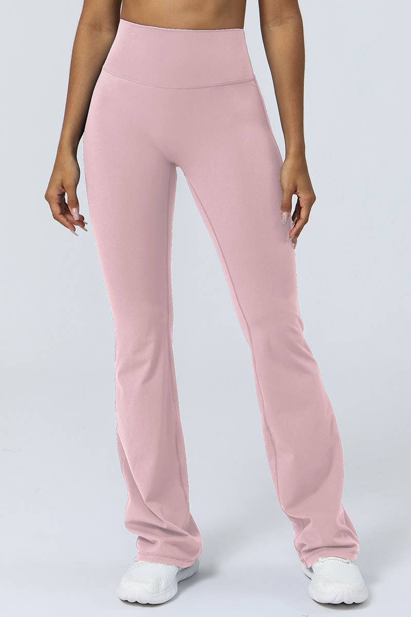 CWBLP1227_HIP-LIFTING HIGH WAIST FLARED FITNESS YOGA PANTS