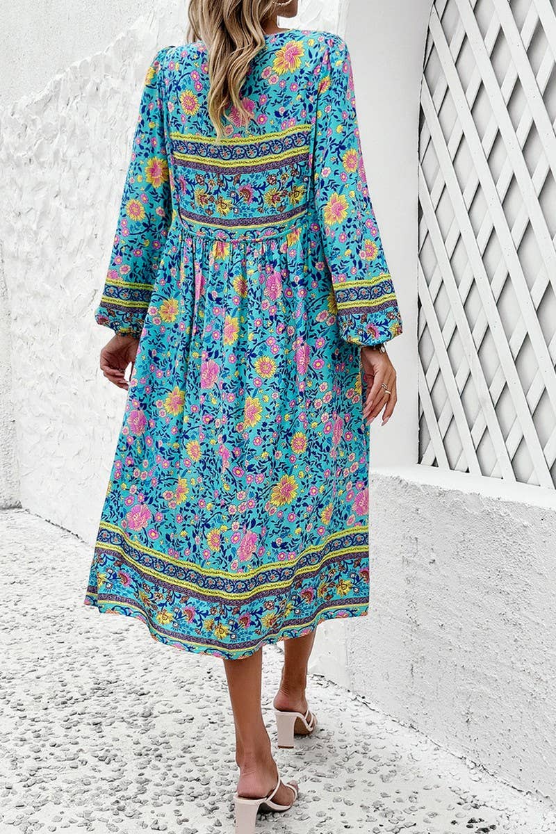 CWDMD4633_SPRING AND SUMMER LEISURE RESORT PRINT DRESS