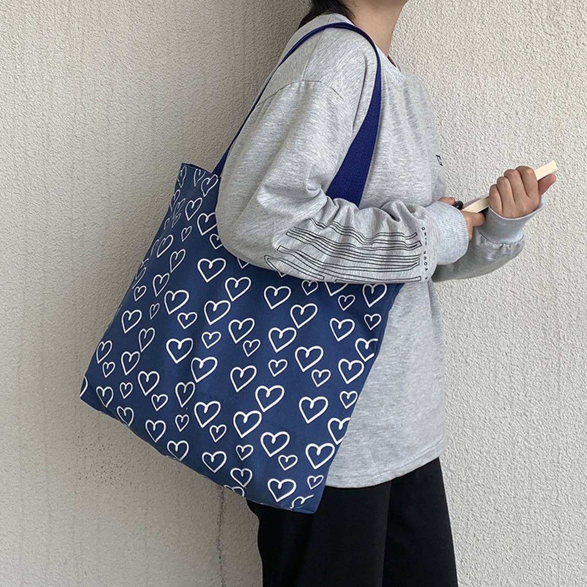 SIMPLE LOVE LAZY STYLE STUDENT CANVAS BAG_CWAB2152