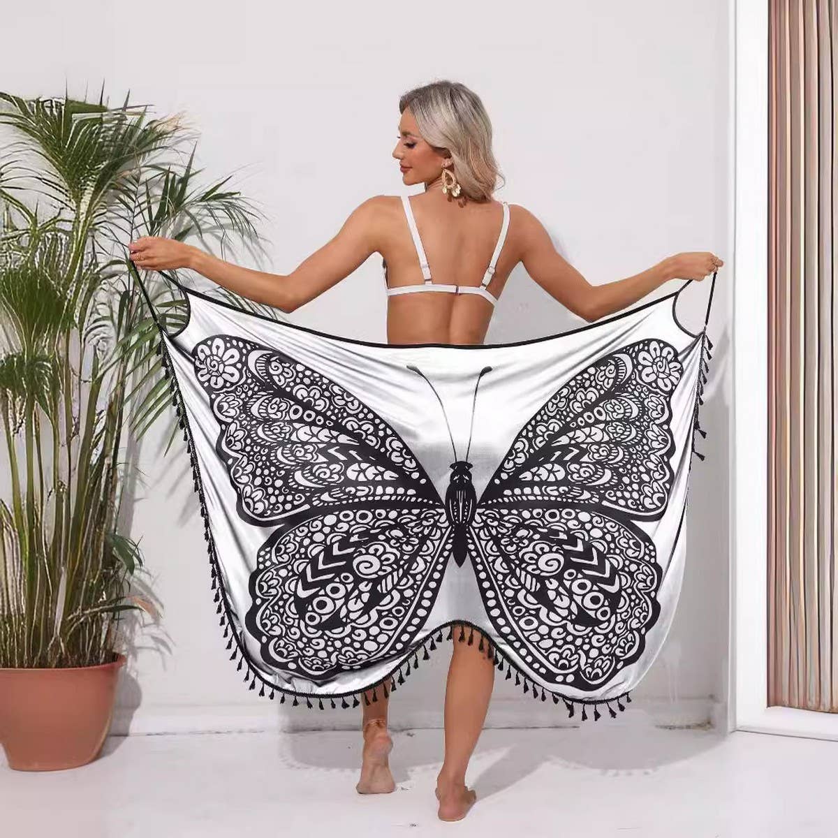 Sexy Cross-Back Tie Dress with Bow Detail