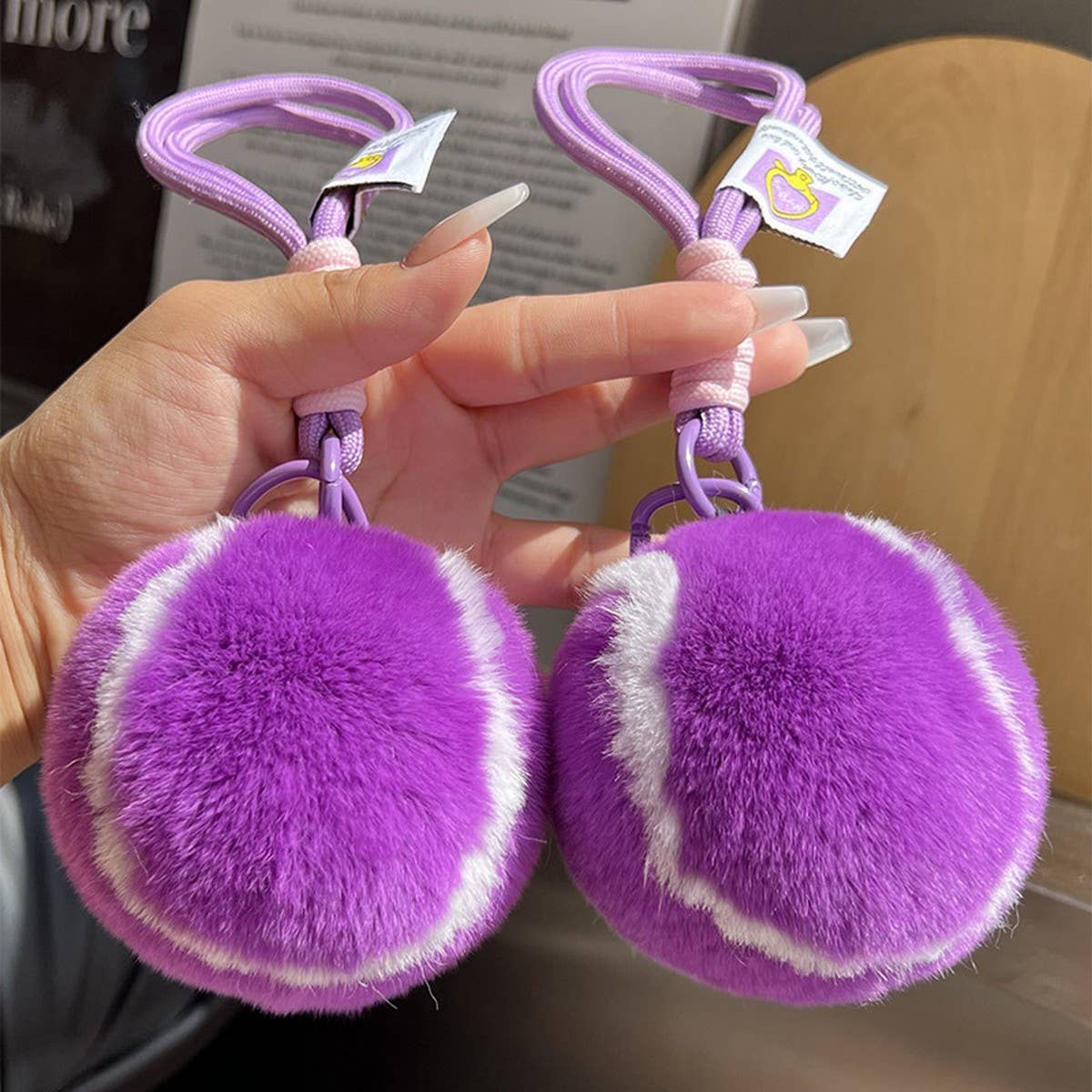 CWMM10409_TENNIS BALL KEYCHAIN  BAG CHARM GIFT