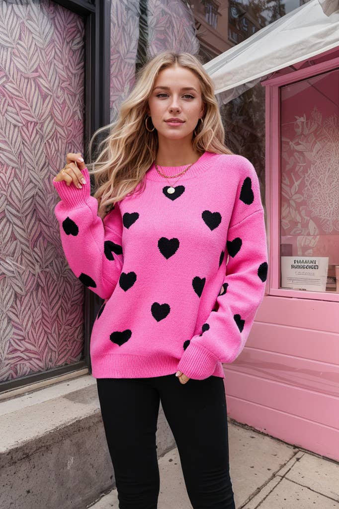 VALENTINE'S LOVE PULLOVER SWEATER FOR WOMEN