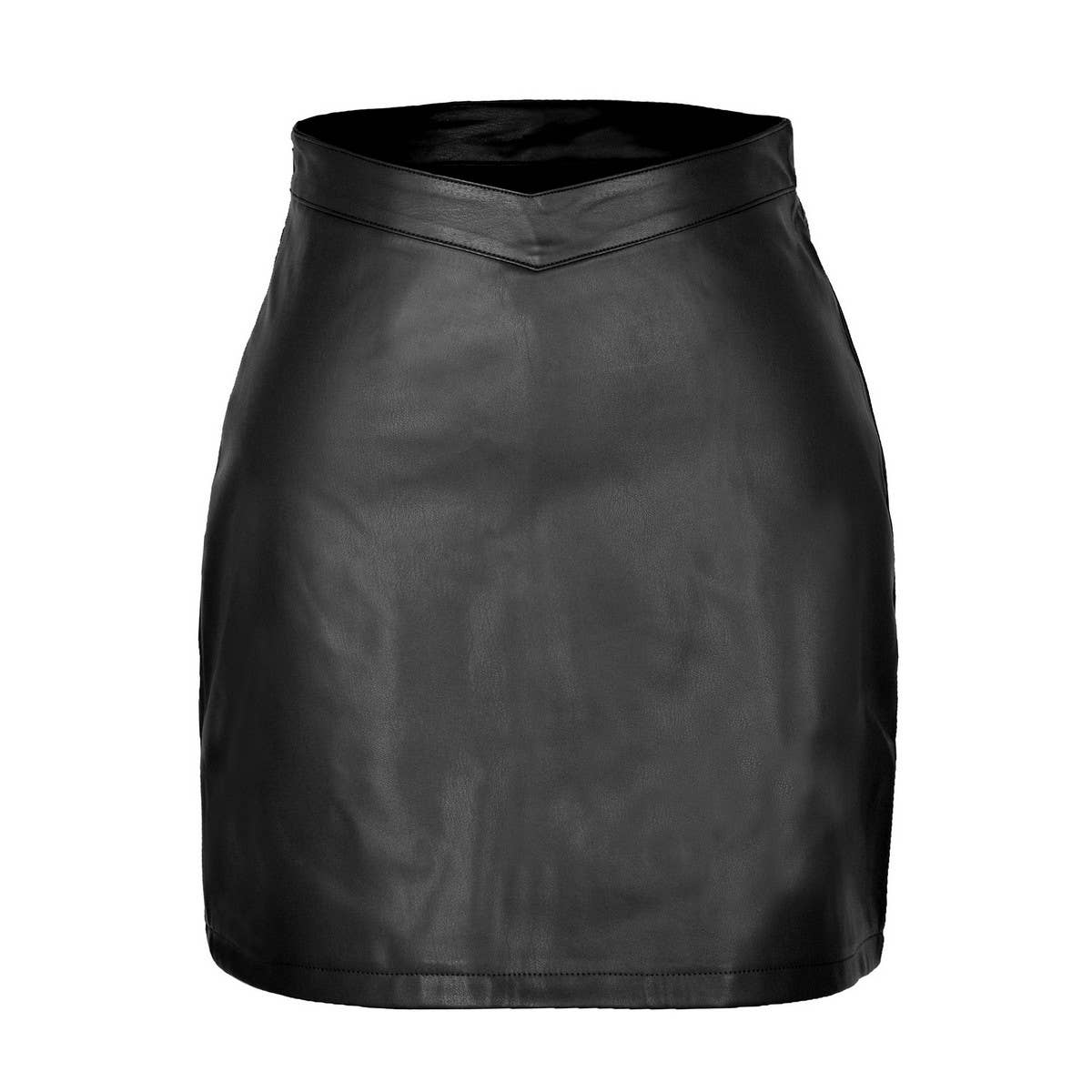 PU LEATHER SHORT SKIRT FASHION ZIPPER LEATHERSKIRT_CWBSS0390