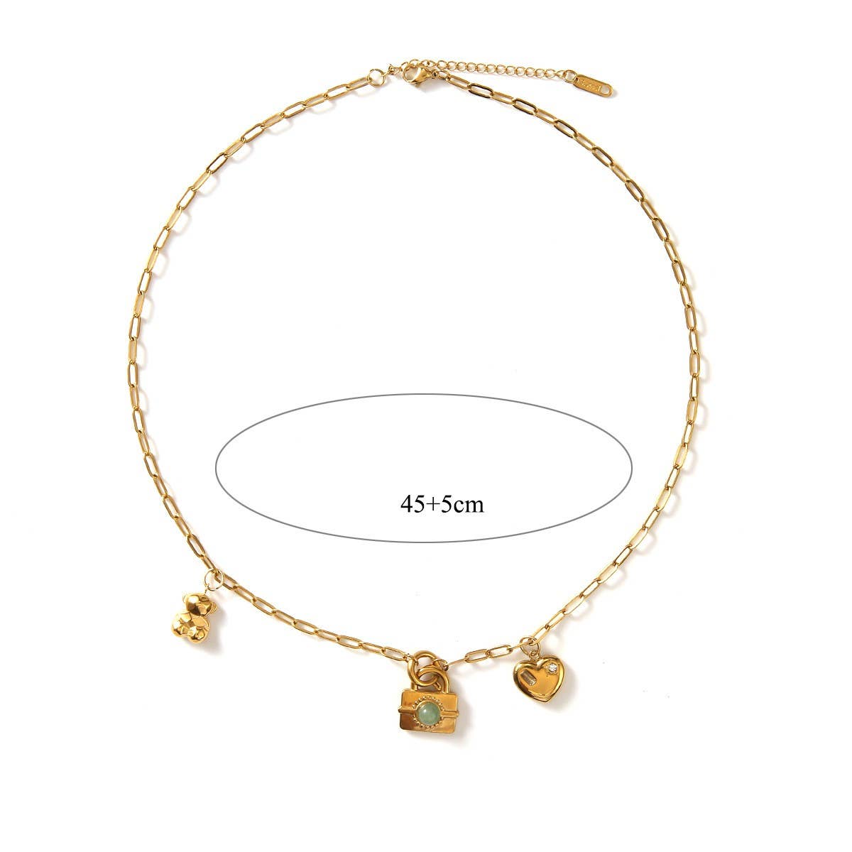 New 18K Steel Sunflower & Evil Eye Necklace