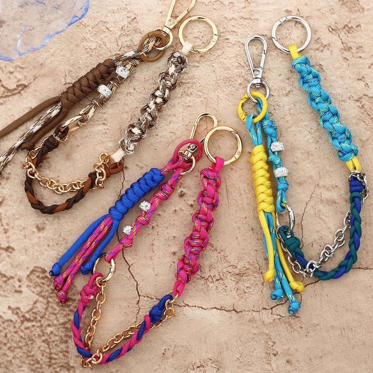 Leather Woven Keychain Handcrafted Bag Charm_CUAB00439
